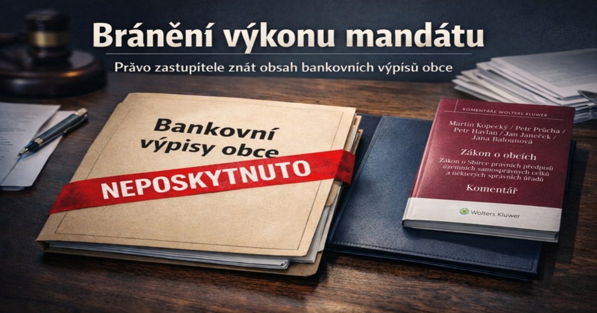 Bankovní výpisy obce nejsou detail.