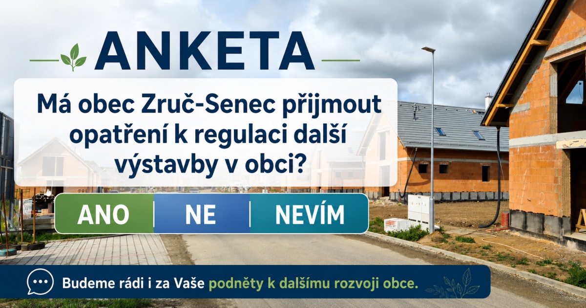 Má obec regulovat další výstavbu? Zapojte se do ankety